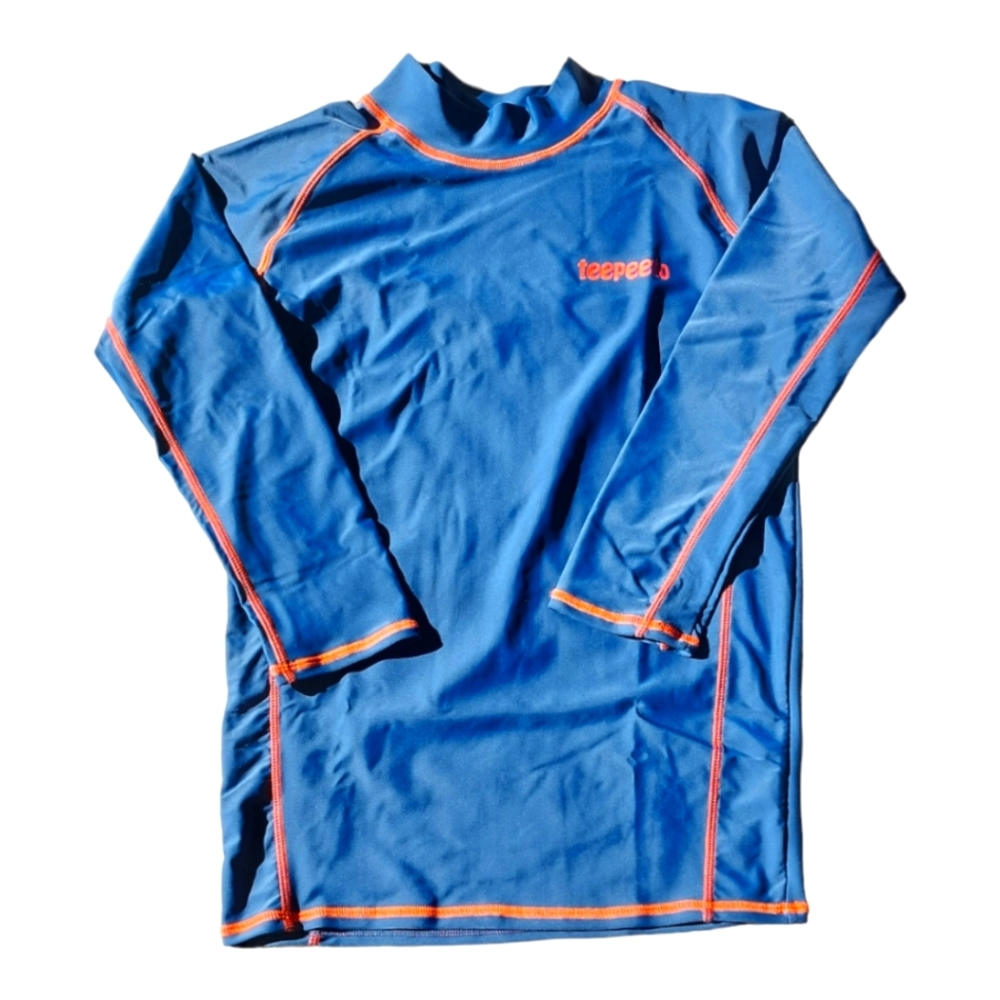 Tee-pee-toe Swimwear Long Sleeve Top Blue/Orange